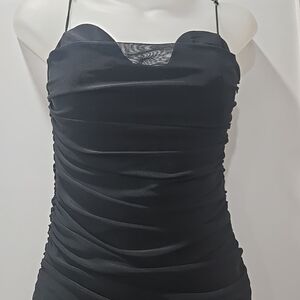 Elegant Black Maxi Ruched Tulle Dress - Zara, Size 6